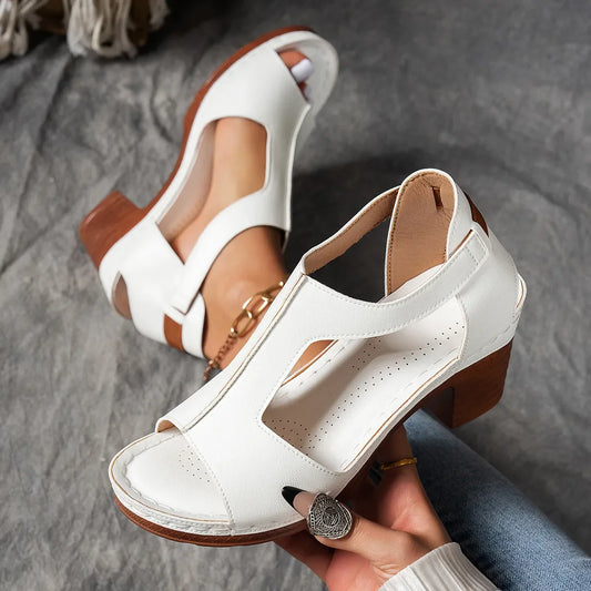 Modische orthopädische Damen-Sandalen mit Blockabsatz 2025
